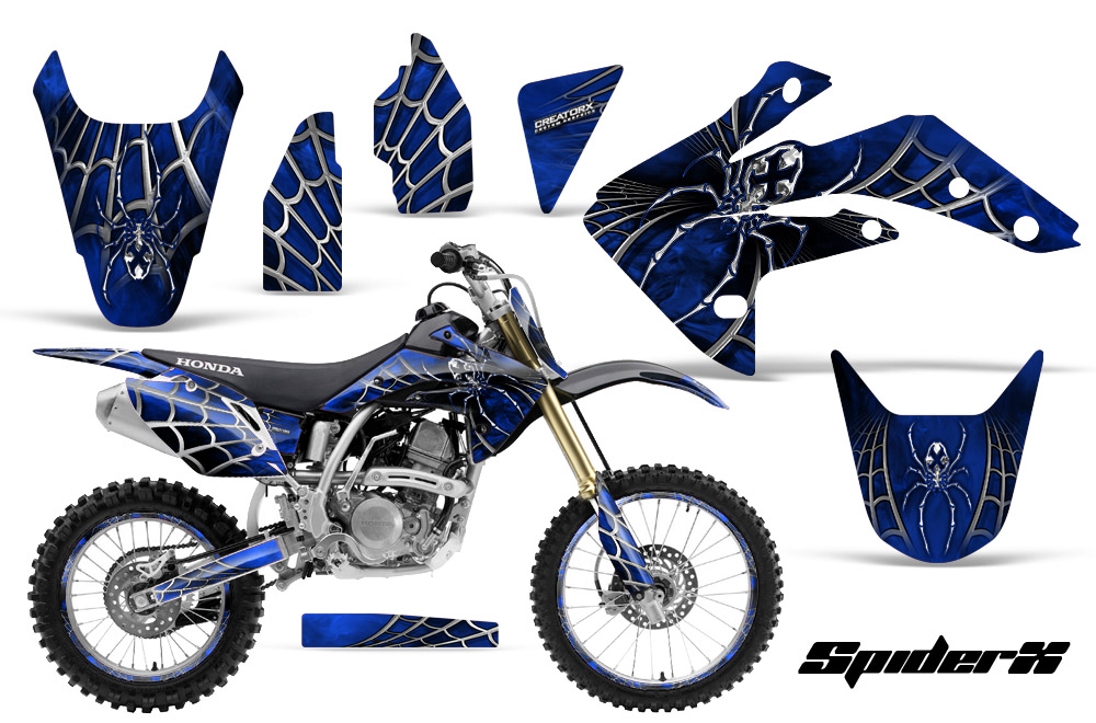 Honda CRF150R 07-10 Graphics Kit SpiderX Blue NP Rims